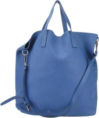 Prada Pre-owned Tote Bags, female, Blue, Size: ONE SIZE Pre-owned Calf Leather Tote Bag