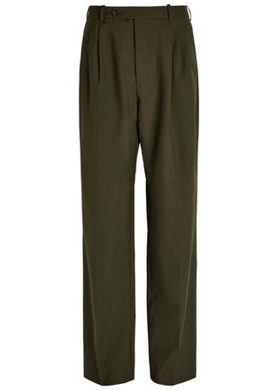 Ronny Kobo Soprano Pleated Straight-leg Woven Trousers - Green - 14 (UK16 / XL)