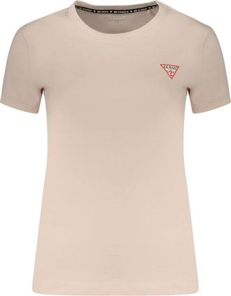 Guess Triangle Logo Stretch T-Shirt - Dames - T-shirts - Roze - S - Katoen - Tops