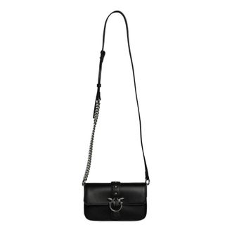 Pinko Love One Slouchy - Dames - Schoudertassen - Zwart - ONE Size - Leer - Tassen