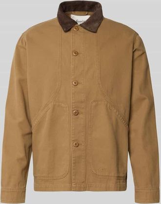 Forét Hemdjacke mit Kentkragen in Khaki, Größe L