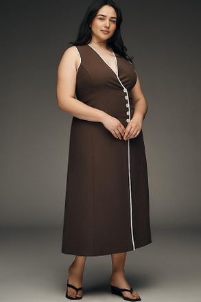 Mare Mare Asymmetric Button Midi Dress