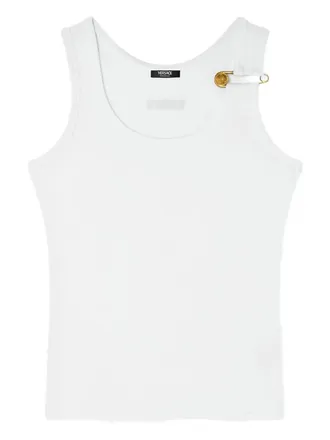 Versace Safety Pin geribbelde tanktop - Wit