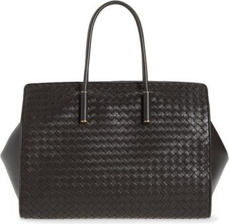 Bottega Veneta Barbara Intrecciato Leather Tote in 2094 Espresso-Brass Vibrato at Nordstrom