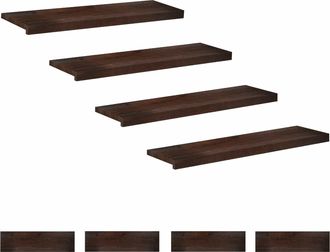 vidaXL Alfombras Para Escalones 8 Uds. 100 X 25 X 2 Cm Marr&oacute;n Oscuro Vidaxl