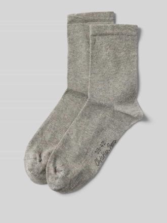 Christian Berg Socken mit Label-Detail im 2er-Pack in Mittelgrau Melange, Größe 35-38