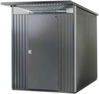 BIOHORT Caseta Metalica Jardin Avantgarde Eco A8 Color Gris Oscuro Doble Puerta
