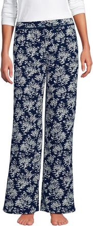 Lands End Pointelle Sleep Pants in Deep Sea Ikat Floral at Nordstrom, Size Xx-Small