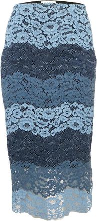 Sandro Midi-rok met kant - Blauw