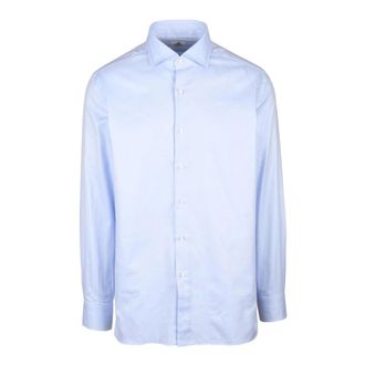 LUIGI BORRELLI NAPOLI Heren, Overhemden, Blauw, Maat: M Katoen