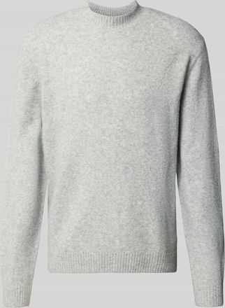 Mc Neal Strickpullover mit gerippten Abschlüssen in Mittelgrau Melange, Größe XXXL