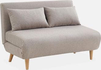 Sweeek Sof&aacute; Cama De Con Patas De Madera, 2 Plazas