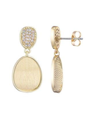 Adornia Adornia 14K Plated Cz Satin Finish Crystal Drop Earrings