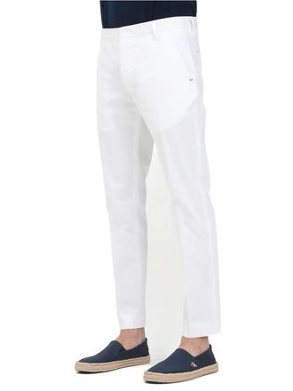 Entre Amis White Stretch Cotton Pants