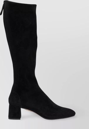 Aquazzura high block heel knee-high suede boots