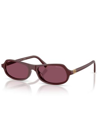 Miu Miu Narrow Rectangle-frame Sunglasses - Red - One Size