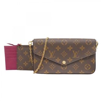 Louis Vuitton Brown Fuchsia Chain/Shoulder Wallet (Pre-Owned)