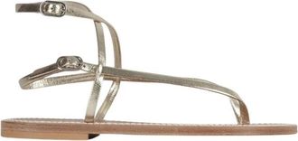 K.Jacques Abako Platte Sandaal - Dames - Sandalen - Grijs - 40 EU - Leer - Schoenen