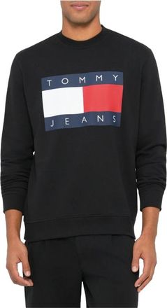 Tommy Hilfiger Hoodies & sweatvesten, Heren, Zwart, 2Xl, Katoen, Big Flag Logo Sweatshirt