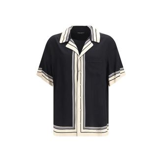 Dolce & Gabbana Multicolor Silk Shortsleeve Mens Shirt