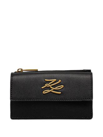 Karl Lagerfeld leather wallet - women - Calf Leather - One Size - Black