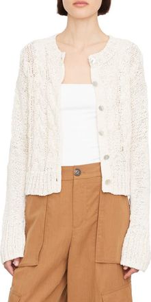 Vince Cable Front Cardigan in Off White at Nordstrom Rack, Size X-Large