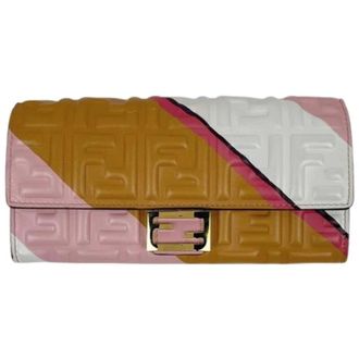 Fendi Pre-owned Long wallet (bi-fold) - Dames - Pre-owned - Veelkleurig - Maat: ONE Size Leer