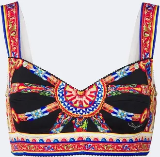 Dolce & Gabbana Carretto silk-blend crop top