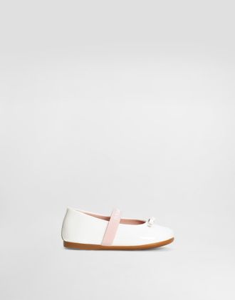 Dolce & Gabbana Patent Leather Ballet Flats - Woman White Leather 20