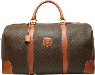 Celine Brown Pvc Leather Boston Bag (Pre-Owned)