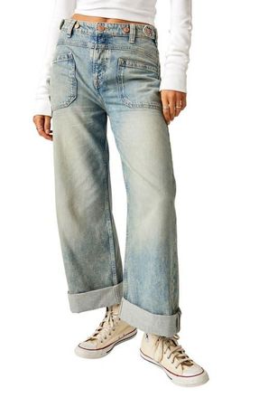 Free People We the Free Palmer Cuffed Baggy Jeans in La La Land at Nordstrom, Size 27