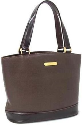 Burberry Brown Leather Handbag Tote Bag (Pre-Owned)