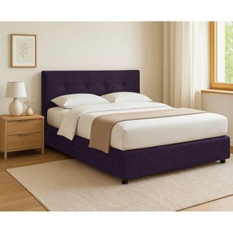 Dmora Cama Individual Ripon, Desenfundable, Hecho En Italia, Violeta