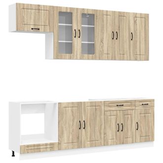 vidaXL Unidad De Cocina Kalmar 8 Uds. Roble Sonoma Vidaxl