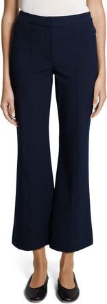 Theory Pintuck Cotton Blend Kick Flare Pants in Midnight Navy at Nordstrom, Size 00