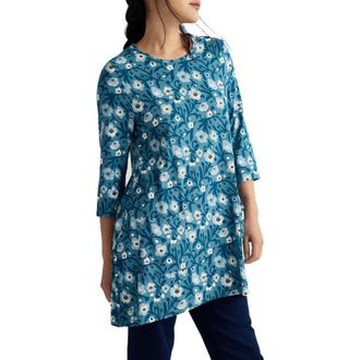 Seasalt Cornwall Killiow Floral Tunic Top in Blotted Anemone Minnow at Nordstrom, Size 10 Us