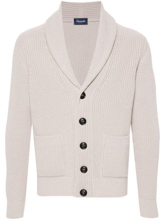 Drumohr shawl-collar merino cardigan - Neutrals