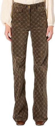 Gerard Darel Anna Flared Monogram Jeans in Coffee at Nordstrom, Size 10