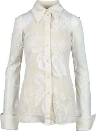 Sportmax Lace Shirt Cotton/Polyamide - Cream