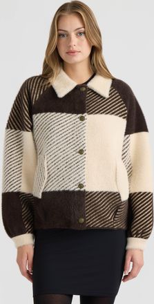 NVLT Womens Eyelash Bomber Coatigan