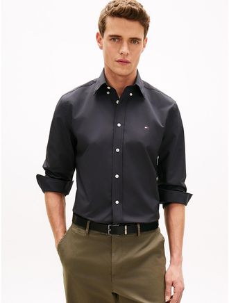 Tommy Hilfiger Mens Regular Fit TH Performance Shirt - Black - XXL