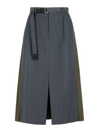 sacai Grey Wool Blend Skirt