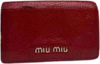 Miu Miu Pre-owned Vintage Kaarthouder - Dames - Vintage Accessoires - Rood - ONE Size - Leer - Vintage