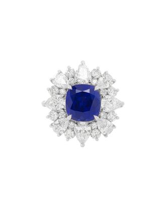 Diana M. Jewels Fine Jewelry Gold 9.02 Ct. Tw. Diamond & Sapphire Half-Set Ring