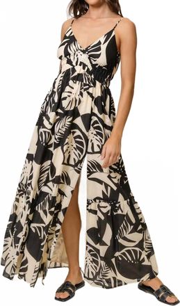Hutch Flores Dress In Black/ivory Tropical