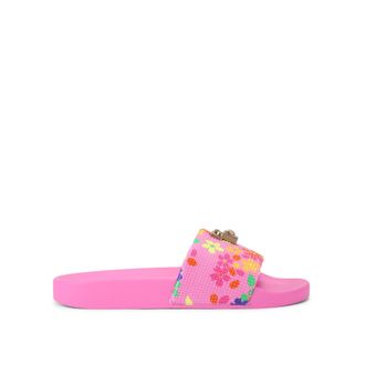 Kurt Geiger Womens Brixton Poolslide Sliders - Pink Fabric - Size UK 6