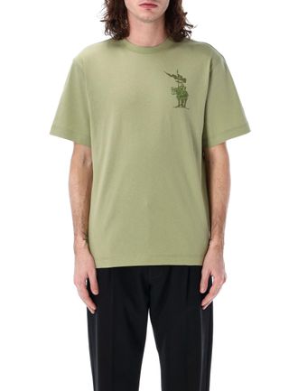 Burberry Mens Ekd Cotton T-shirt - Sage Green - Size Small