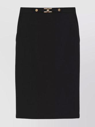 Elisabetta Franchi slit waist gold high knee skirt