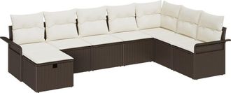 vidaXL Vidaxl - Garden Sofa Set 8 pcs Brown and cream 297.5 x 187.5 x 85 cm