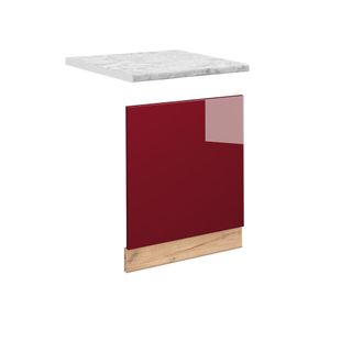 Vicco Panel Frontal Fame-line, Rojo Burdeos Alto Brillo, 60 Cm, Et M&aacute;rmol
